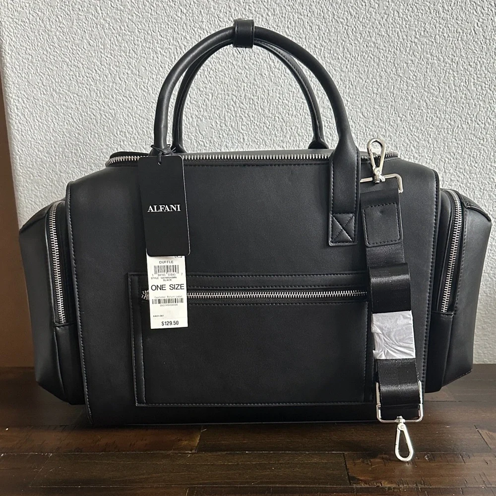 Alfani Black Duffel Bag for Men NWT